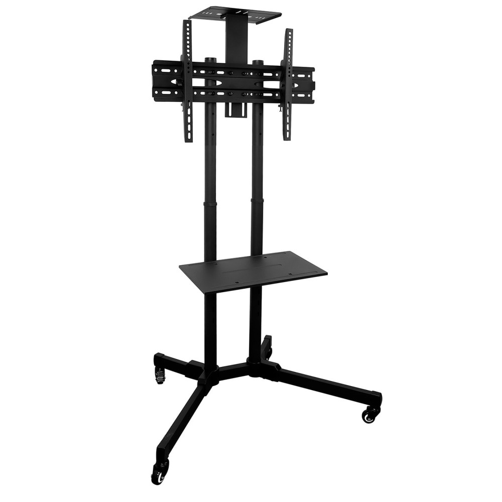 TRANSFORM PARTNERS LLC MI-876 Mount-It! Mobile TV Stand With Rolling Casters And Shelf For 37in - 70in Displays, 70inH x 35inW x 25inD, Black