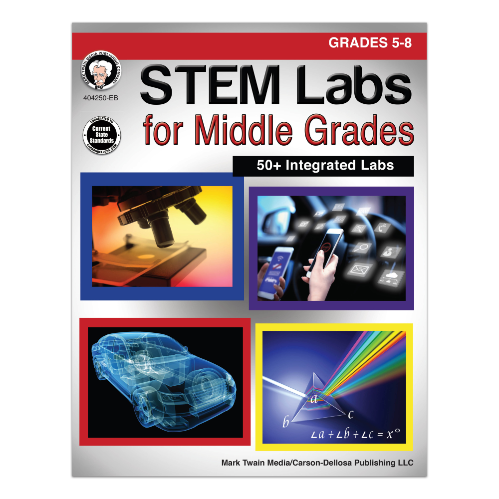 CARSON-DELLOSA PUBLISHING LLC 404250 Mark Twain Media STEM Labs For Middle Grades, Grades 5-8