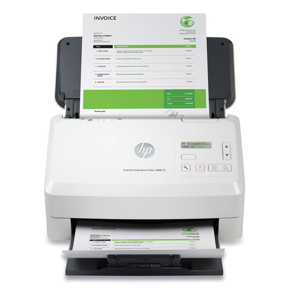 HP INC 6FW09A ScanJet Enterprise Flow 5000 s5 Sheet-Feed Scanner, 600 dpi Optical Resolution, 80-Sheet Duplex Auto Document Feeder