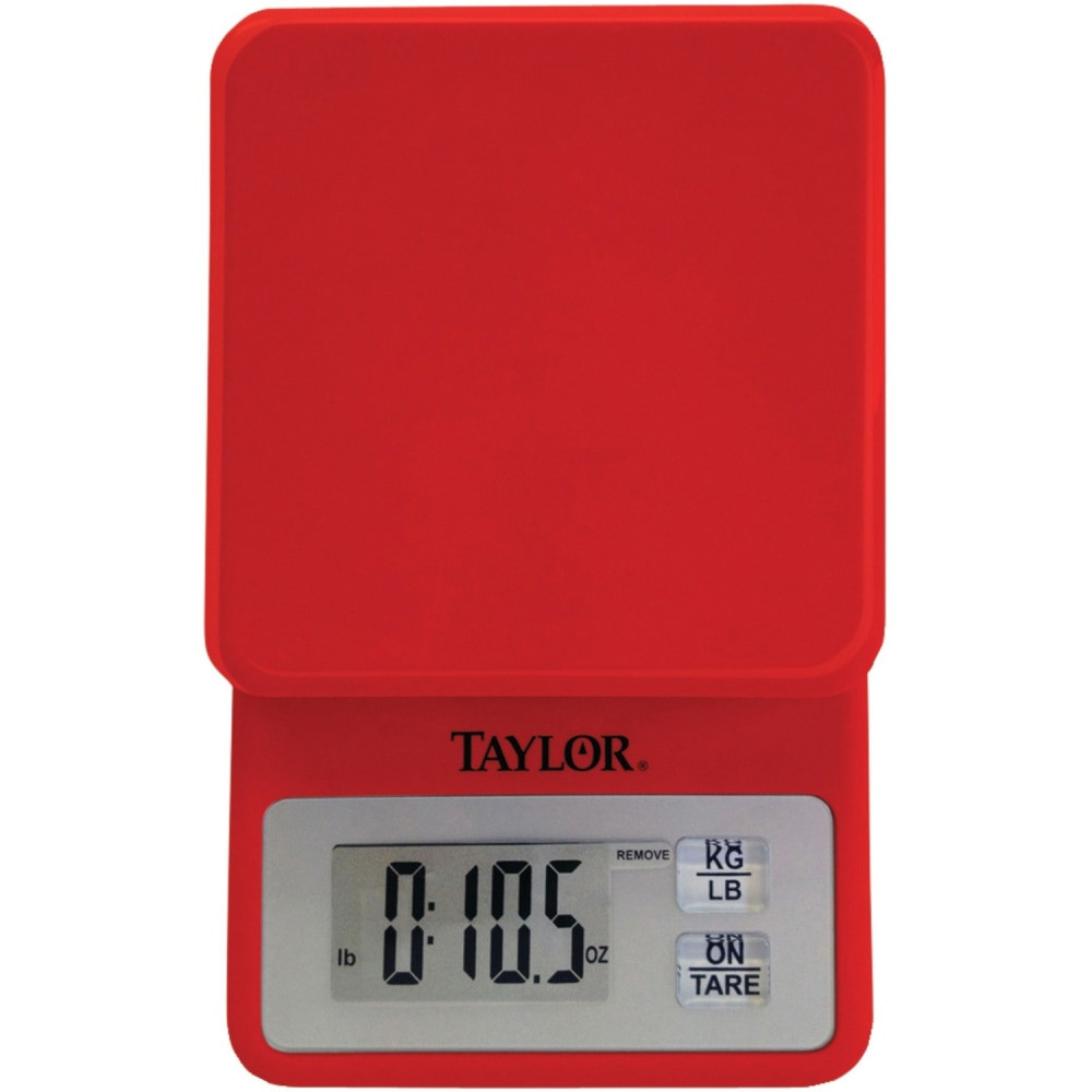 TAYLOR CORP 3817R Taylor Compact Digital Kitchen Scale, 11 Lb, Red