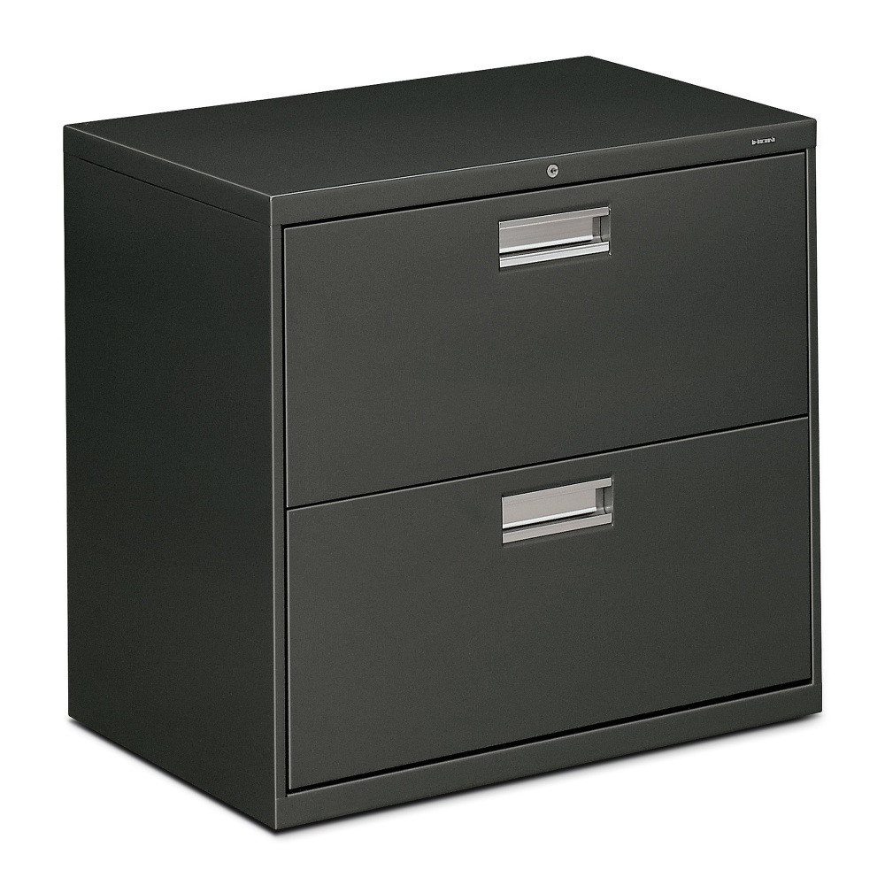 HNI CORPORATION HON 672LS  600 30inW x 19-1/4inD Lateral 2-Drawer File Cabinet With Lock, Charcoal