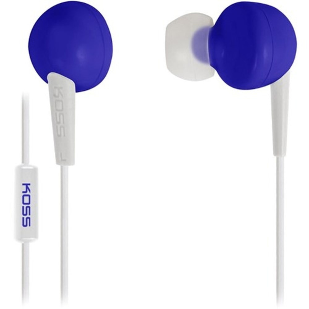 KOSS CORPORATION KEB6IB Koss KEB6i Earset - Stereo - Mini-phone (3.5mm) - Wired - 32 Ohm - 60 Hz - 20 kHz - Earbud - Binaural - In-ear - 3.94 ft Cable - Blue