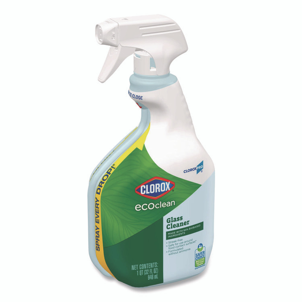 CLOROX SALES CO. 60277CT Clorox Pro EcoClean Glass Cleaner, Unscented, 32 oz Spray Bottle, 9/Carton