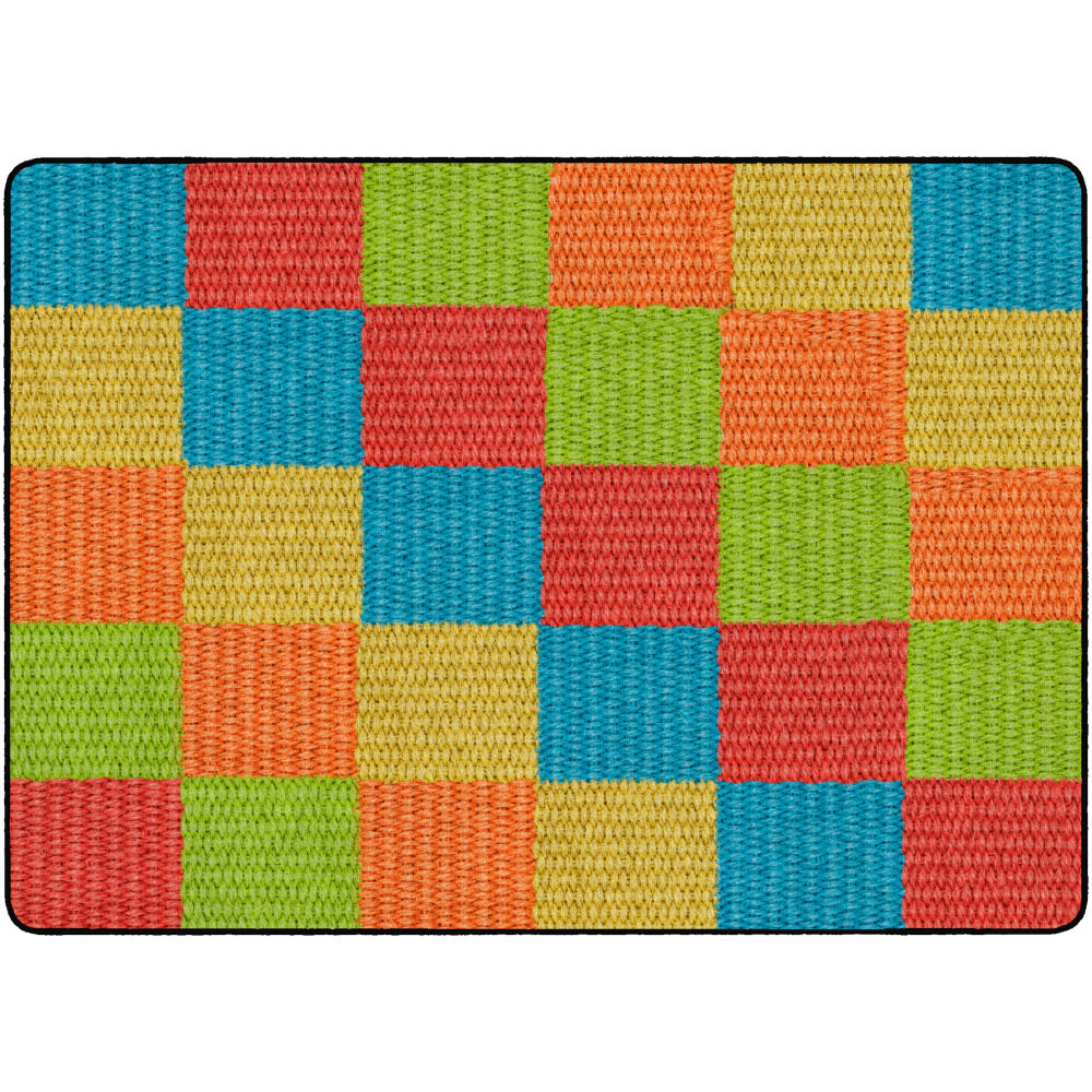 Add a taste of home to your classroom by giving your students a comfy place to sit while listening to a fun story or participating in a classroom activity. This nylon rug features photoreal images that can be used for marking where students sit or for a fun, active lesson.  Fun and colorful way to organize where students sit during a morning meeting or story circle while brightening up your classroom.  Constructed of nylon, this rug feels like a woven rug while being durable, soft and economical.  Rectangular design can be used for a variety of classroom activities.  This product is heavy and/or oversized and may need more than one person to handle.