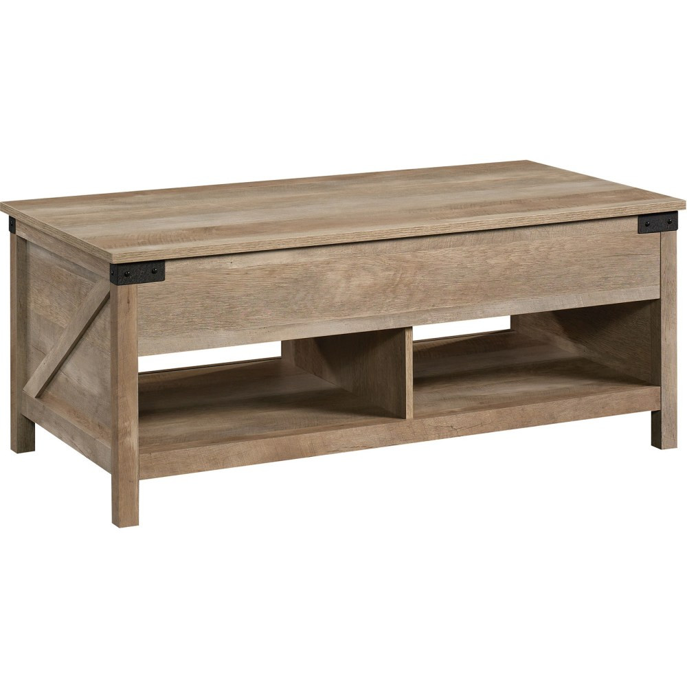 SAUDER WOODWORKING CO. Sauder 427692  Bridge Acre Coffee Table, 18-15/16inH x 46-1/4inW x 23-5/8inD, Lintel Oak