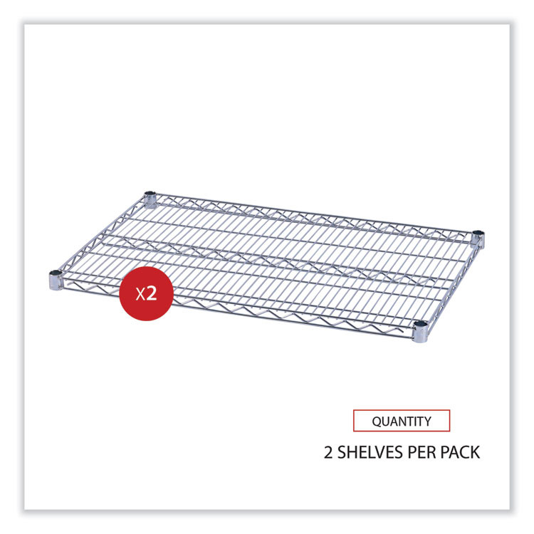ALERA SW58-3624SR Industrial Wire Shelving Extra Wire Shelves, 36w x 24d, Silver, 2 Shelves/Carton