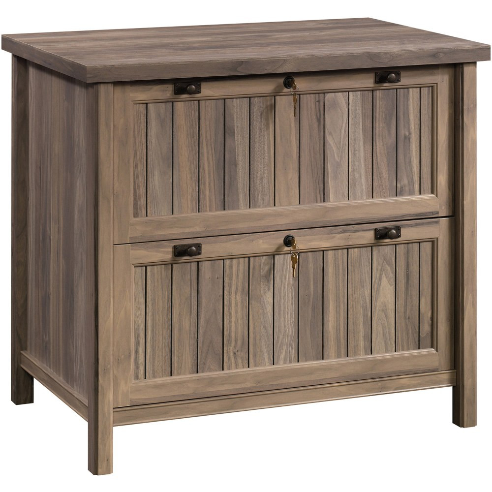 SAUDER WOODWORKING CO. 428191 Sauder Costa 33-3/8inW x 21-7/8inD Lateral 2-Drawer File Cabinet With Locking Drawers, Washed Walnut