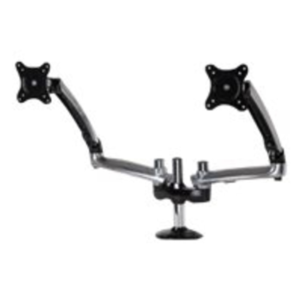 PEERLESS INDUSTRIES, INC. Peerless-AV LCT620AD-G  LCT620AD-G Desk Mount for Flat Panel Display - Black, Chrome - Height Adjustable - 2 Display(s) Supported - 29in Screen Support - 35.60 lb Load Capacity - 75 x 75, 100 x 100 - VESA Mount Compatible - 