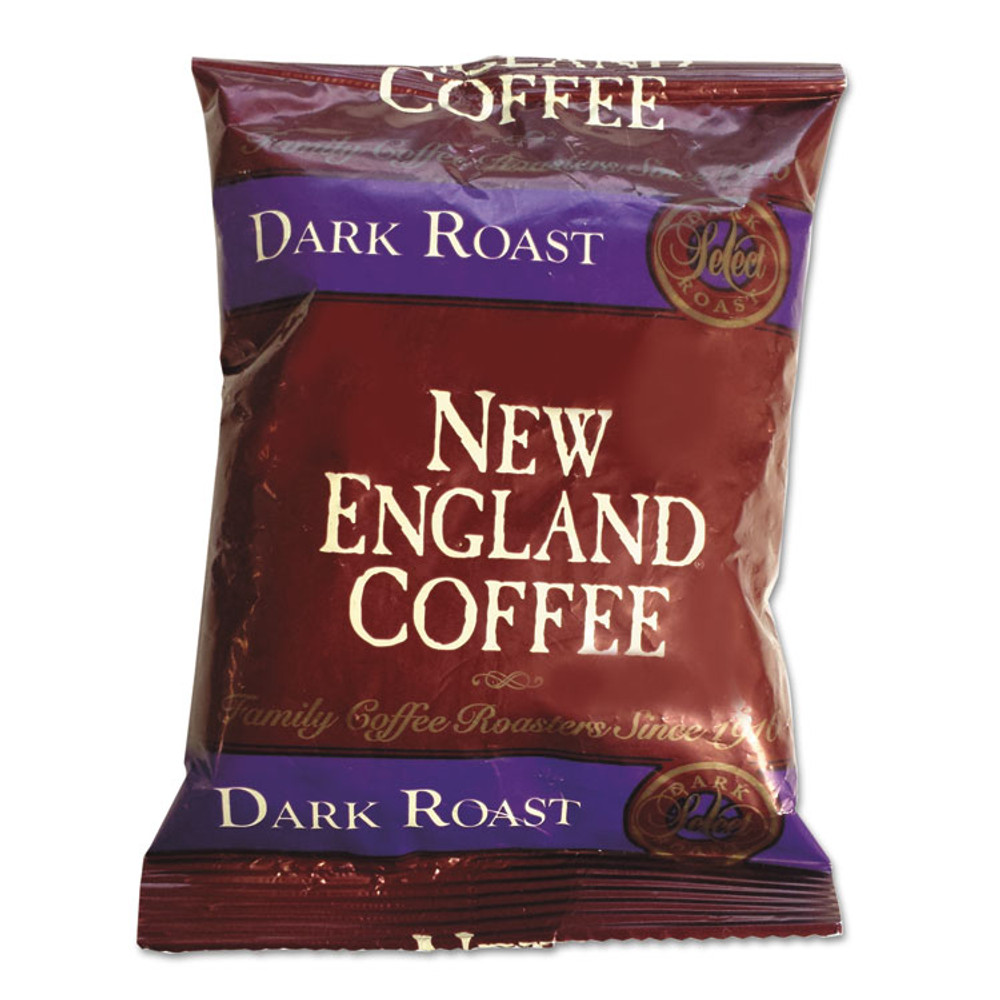 NEW ENGLAND COFFEE COMPANY 026190 Coffee Portion Packs, French Dark Roast, 2.5 oz Pack, 24/Box
