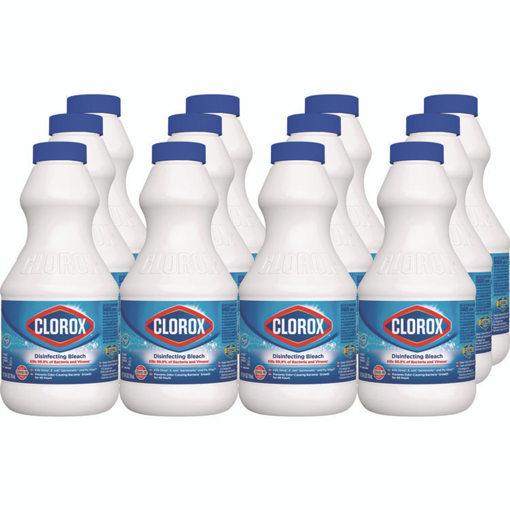 CLOROX SALES CO. 32251 Concentrated Regular Disinfecting Bleach, 24 oz Bottle, 12/Carton