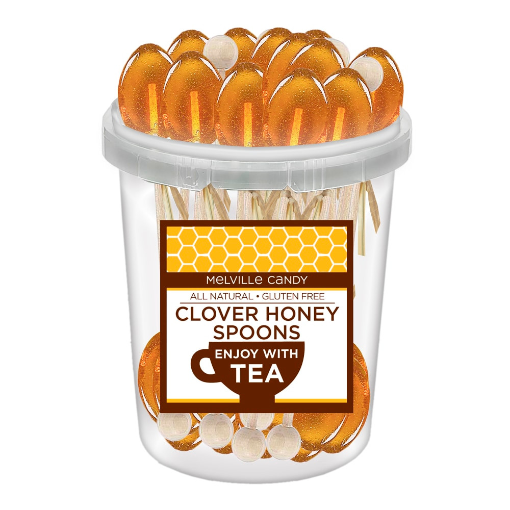 NATIONAL BRAND 10782 Melville Candy Naturally Flavored Honey Spoons, Clover Honey, Pack Of 30