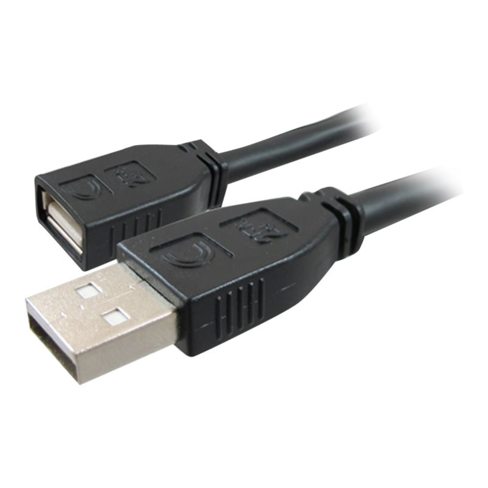 VCOM INTERNATIONAL MULTI MEDIA Comprehensive USB2-AMF-50PROA  Pro AV/IT Active USB A Male to Female 50ft - 50 ft USB Data Transfer Cable - First End: 1 x Type A Male USB - Second End: 1 x Type A Female USB - 480 Mbit/s - Extension Cable - 24/22 AWG -