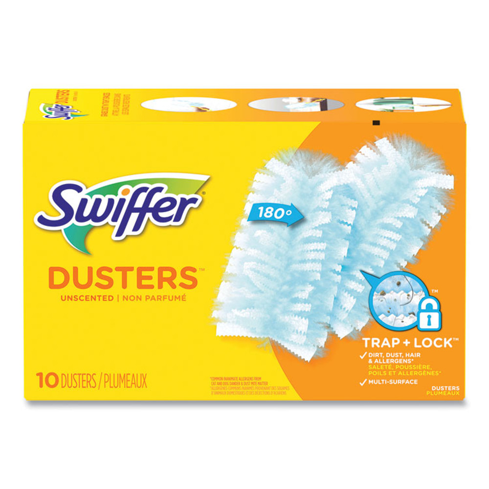 PROCTER & GAMBLE Swiffer® 21459BX Dusters Refill, Dust Lock Fiber, Unscented, Light Blue, 10/Box