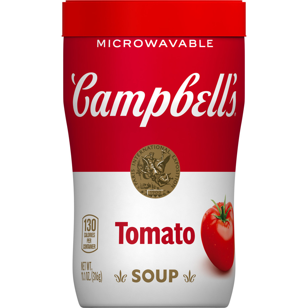 CAMPBELL SOUP COMPANY Campbell's 200000013736 Campbells Soup On The Go Tomato Soup Cups, 11.1 Oz, Case Of 8 Cups