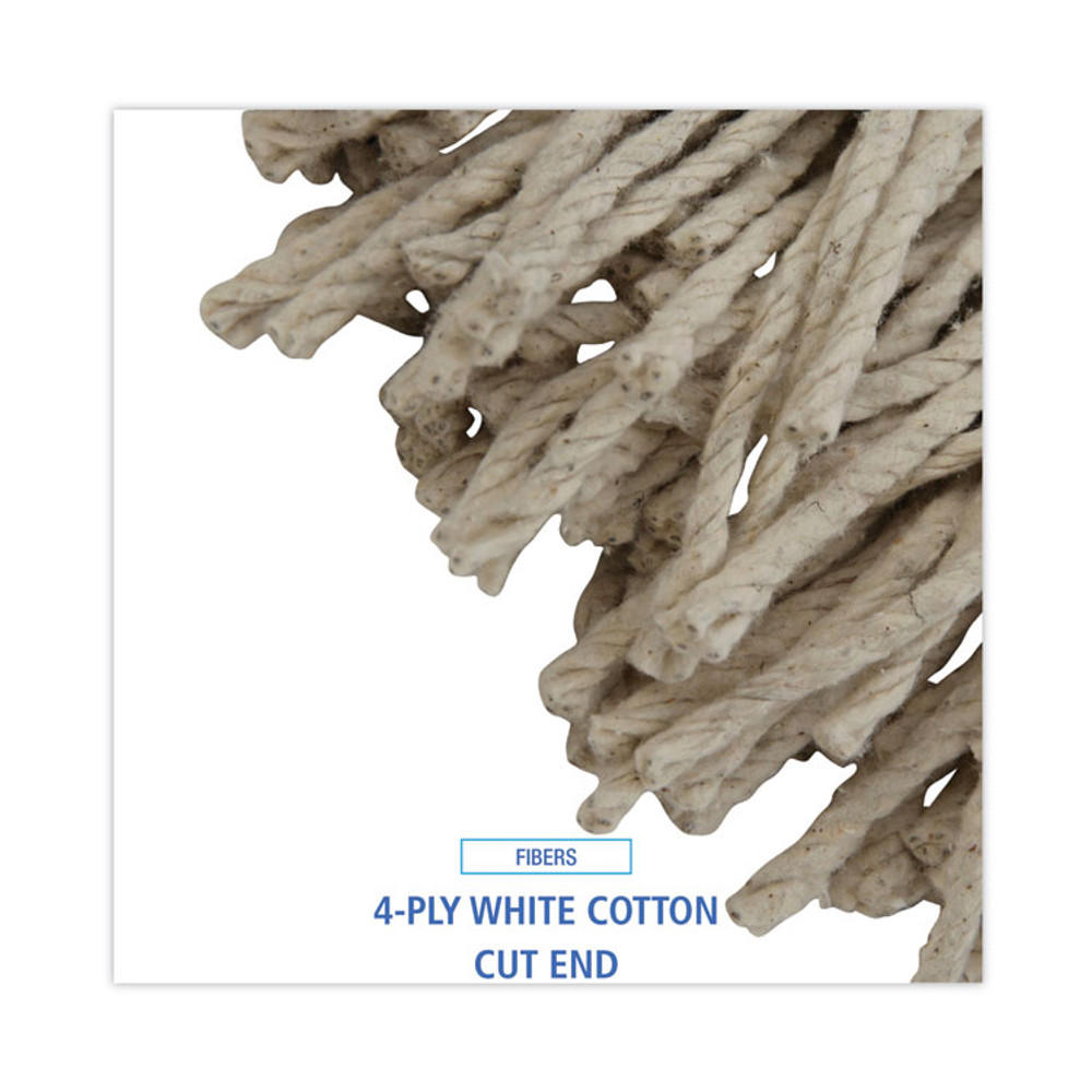 BOARDWALK CM20032 Mop Head, Cotton, Cut-End, White, 4-Ply, 32oz, 12/Carton