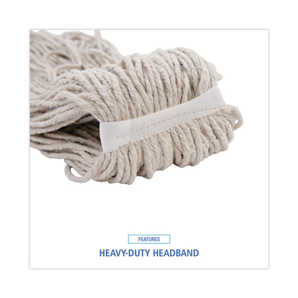BOARDWALK CM20032 Mop Head, Cotton, Cut-End, White, 4-Ply, 32oz, 12/Carton