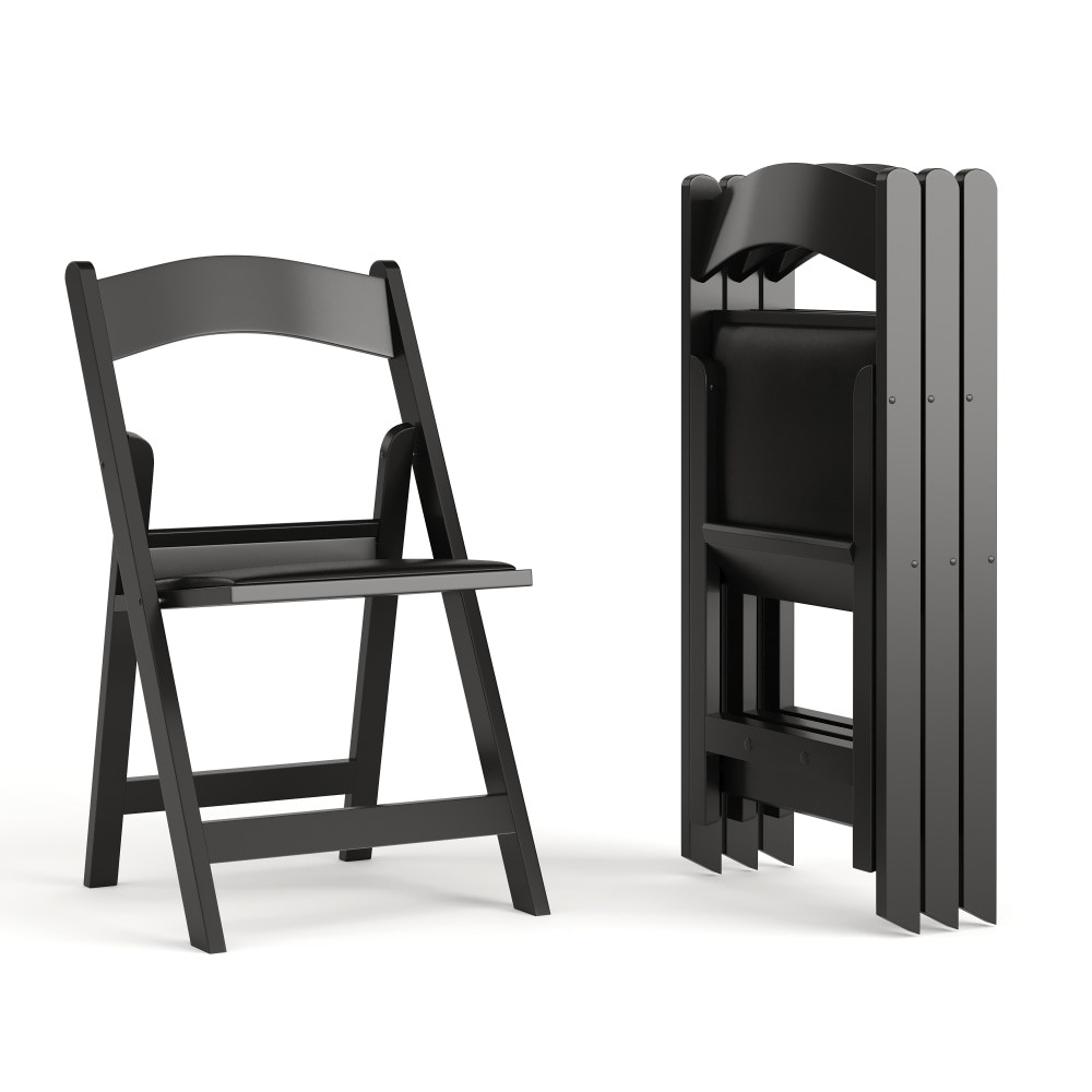 FLASH FURNITURE 4LEL1BLACK  HERCULES Series Resin Folding Chairs, Black, Set Of 4 Chairs