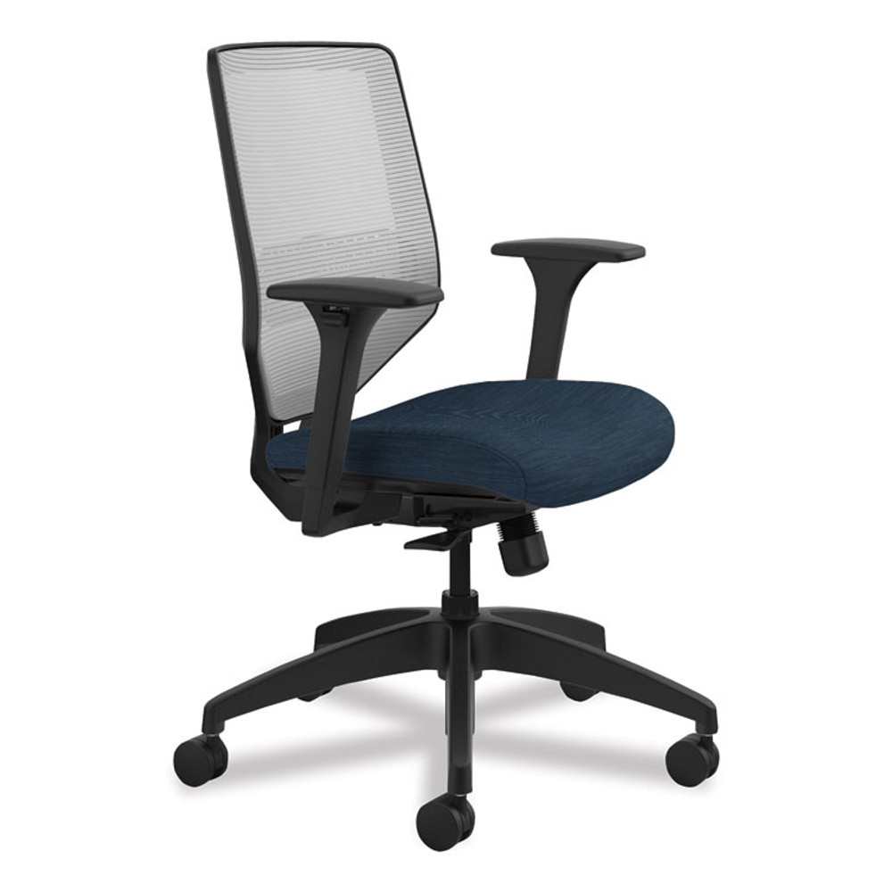 HON COMPANY SVM1ALIFC90T Solve Series Mesh Back Task Chair, Supports Up to 300 lb, 18" to 23" Seat Height, Midnight Seat, Fog Back, Black Base