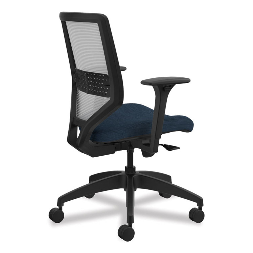 HON COMPANY SVM1ALIFC90T Solve Series Mesh Back Task Chair, Supports Up to 300 lb, 18" to 23" Seat Height, Midnight Seat, Fog Back, Black Base