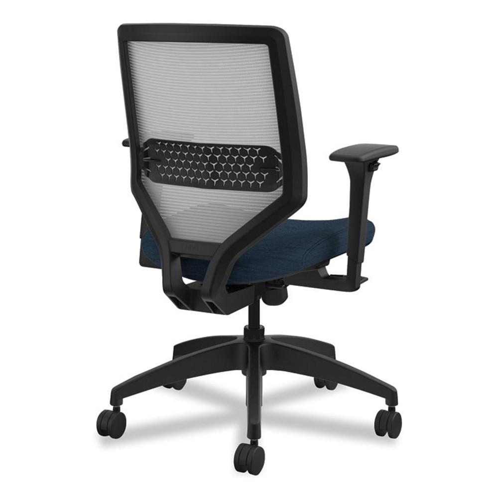 HON COMPANY SVM1ALIFC90T Solve Series Mesh Back Task Chair, Supports Up to 300 lb, 18" to 23" Seat Height, Midnight Seat, Fog Back, Black Base