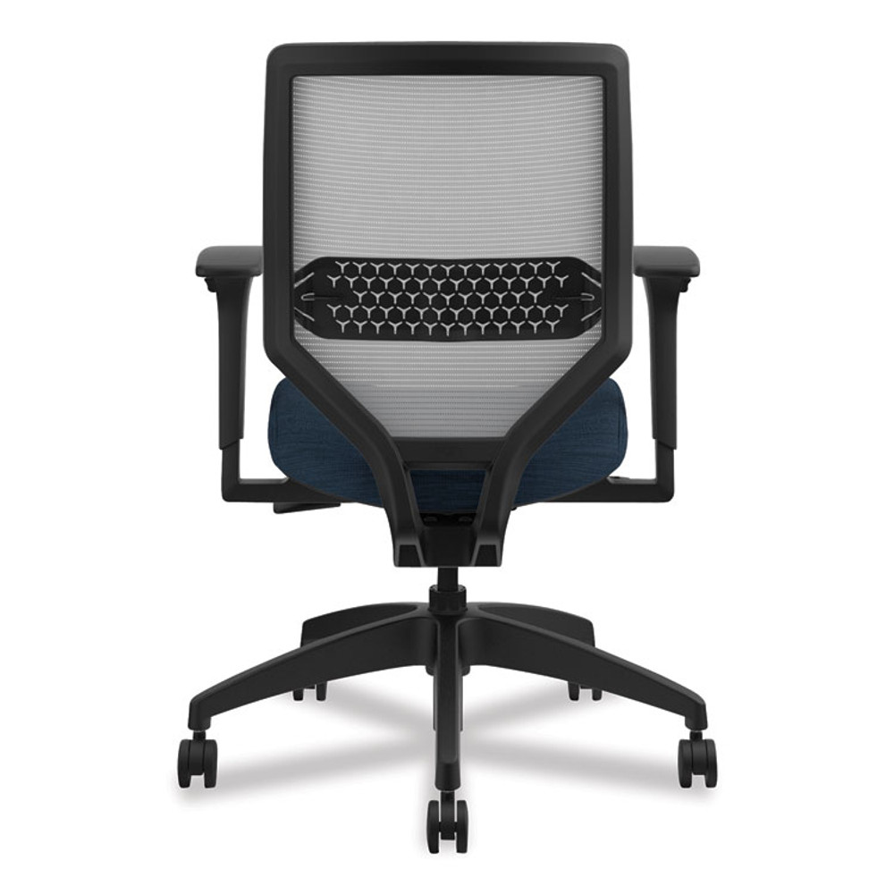 HON COMPANY SVM1ALIFC90T Solve Series Mesh Back Task Chair, Supports Up to 300 lb, 18" to 23" Seat Height, Midnight Seat, Fog Back, Black Base