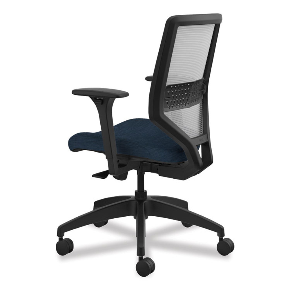 HON COMPANY SVM1ALIFC90T Solve Series Mesh Back Task Chair, Supports Up to 300 lb, 18" to 23" Seat Height, Midnight Seat, Fog Back, Black Base