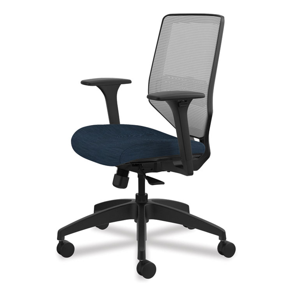 HON COMPANY SVM1ALIFC90T Solve Series Mesh Back Task Chair, Supports Up to 300 lb, 18" to 23" Seat Height, Midnight Seat, Fog Back, Black Base