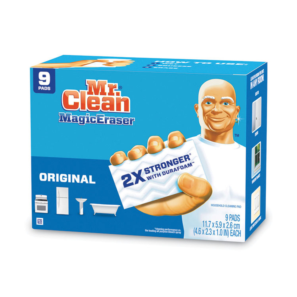 PROCTER & GAMBLE Mr. Clean® 69516 Magic Eraser, 4.6 x 2.4, 0.7" Thick, White, 9/Pack