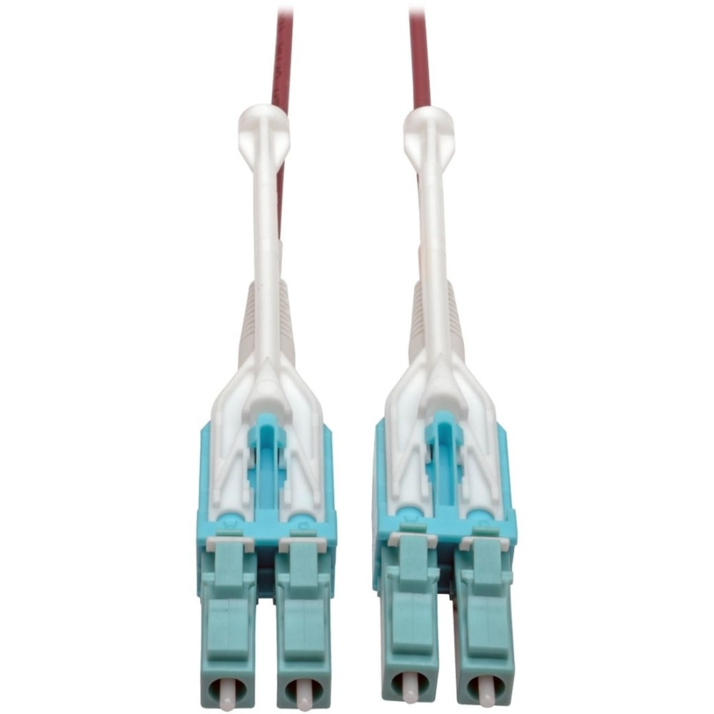 Magenta color for easy OM4 identification  Push/pull tab connectors install/remove with one hand  Slim, space-saving uniboot design for neat cable management  Premium-grade ceramic ferrules designed for fast applications  Nearly 4x the bandwidth over conventional 62.5 µm multimode fiber