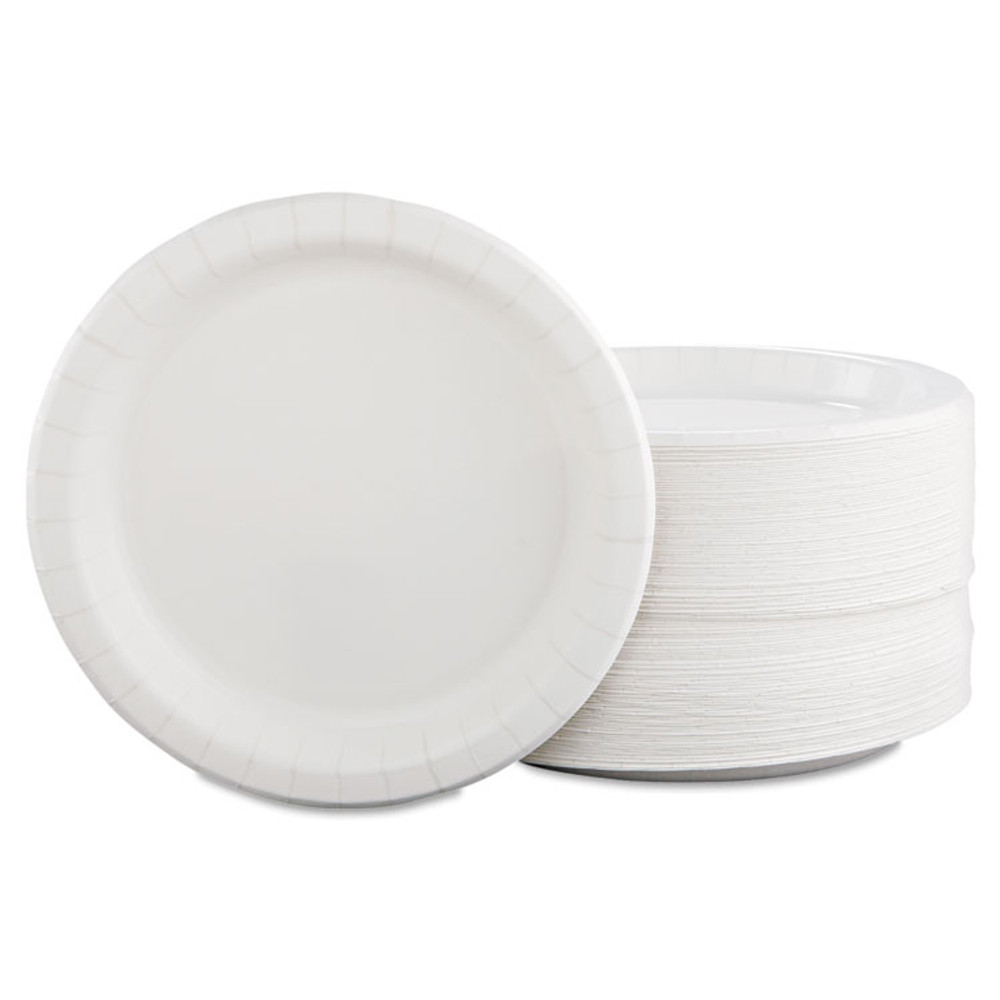 DART SOLO® MP9BR-2054 Bare Eco-Forward Clay-Coated Paper Dinnerware, ProPlanet Seal, Plate, 8.5" dia, White, 125/Pack, 4 Packs/Carton