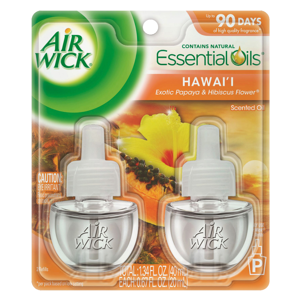 RECKITT BENCKISER 85175CT Air Wick Papaya Scented Oil - Oil - 0.7 fl oz (0 quart) - Hawaii Exotic Papaya, Hibiscus Flower - 60 Day - 12 / Carton