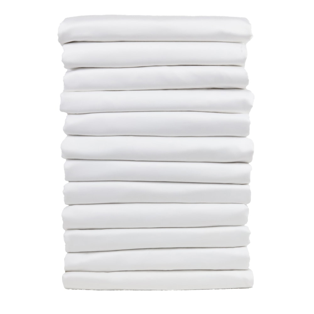 1888 MILLS, LLC N20090120WHT-1-ST00 1888 Mills Suite Touch Queen XL Flat Sheets, 90in x 120in, White, Pack Of 12 Sheets