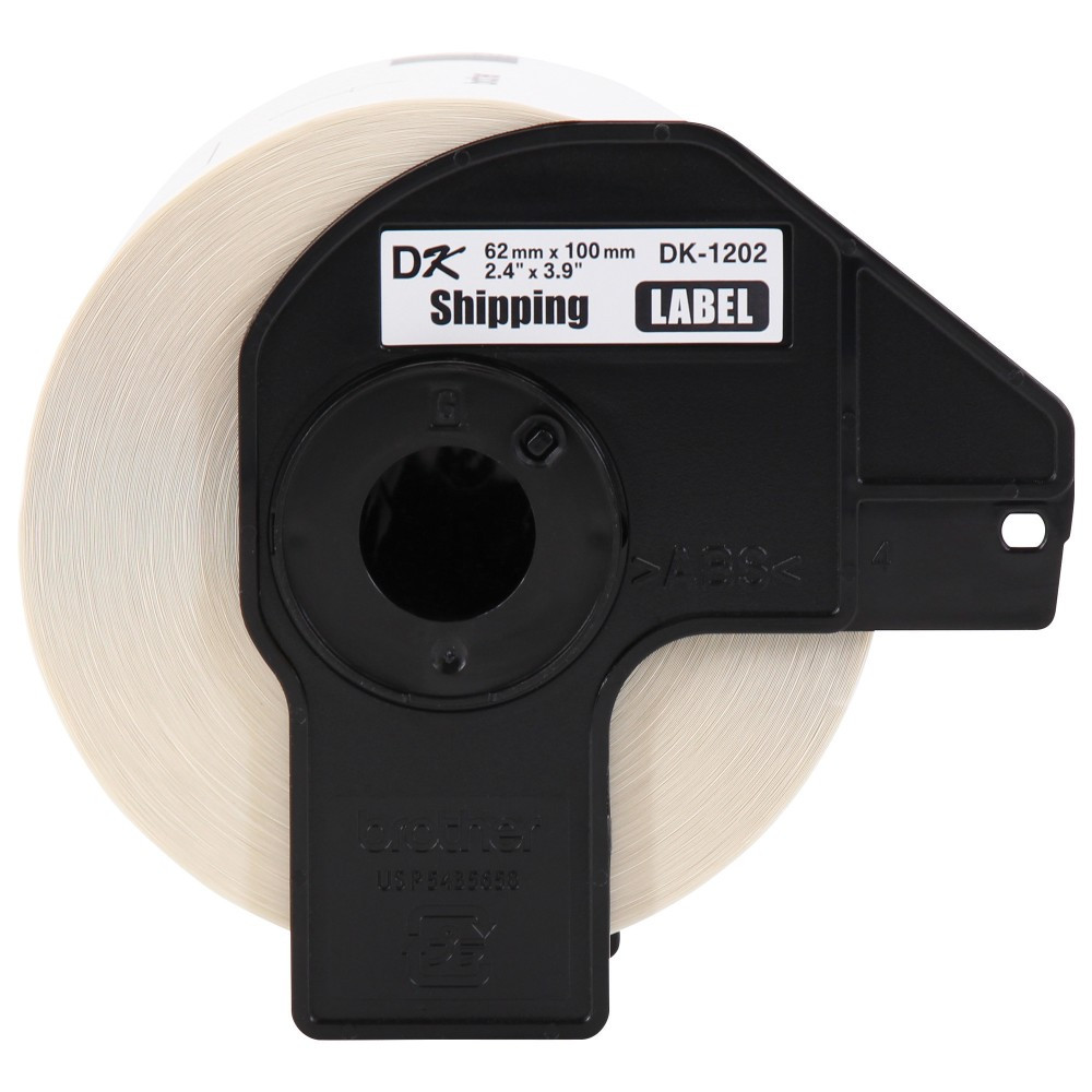 BROTHER INTL CORP Brother DK120224PK  Genuine DK-120224PK Die-Cut Shipping Paper Labels, 2-7/16in x 3-15/16in, White, 300 Labels Per Roll, Box Of 24 Rolls