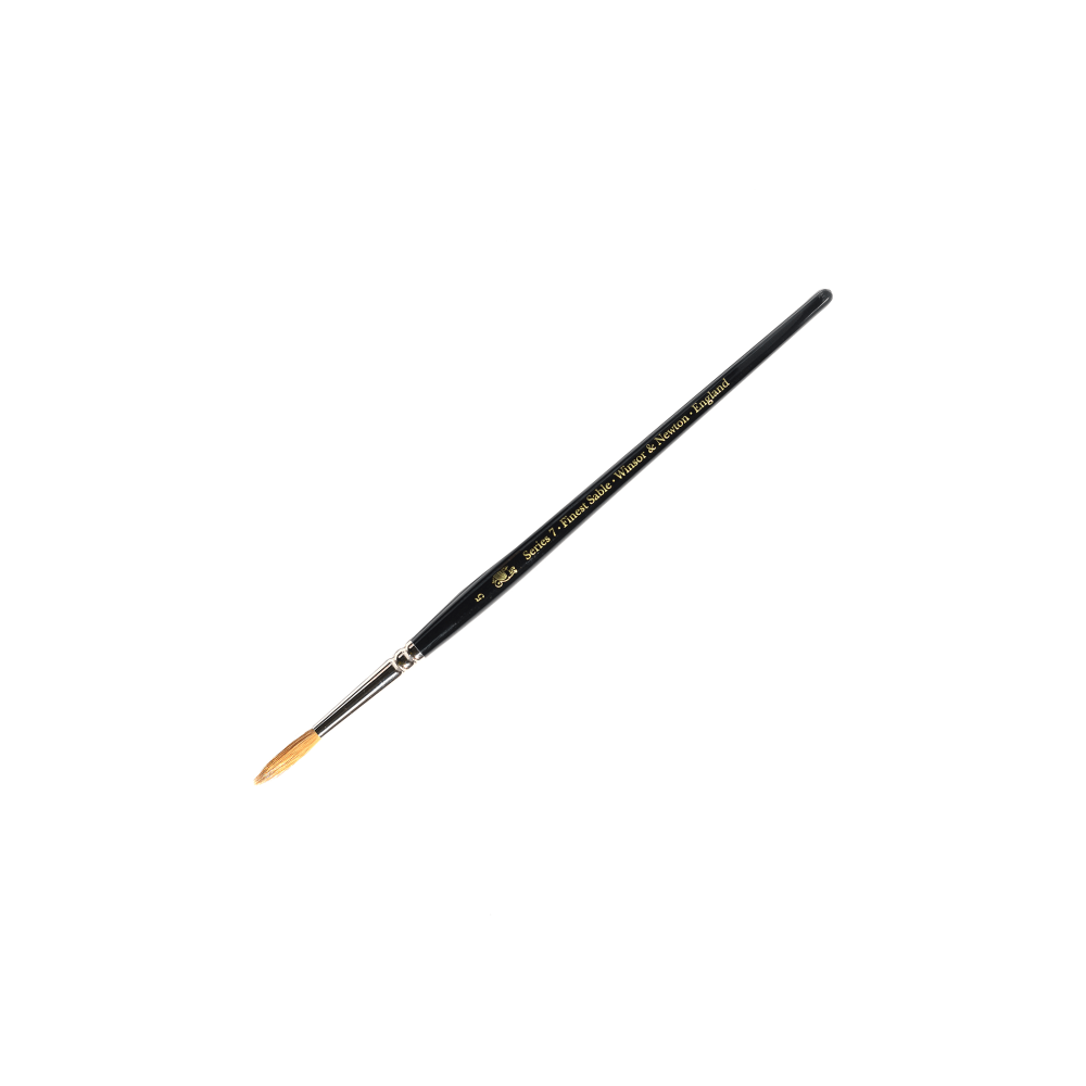 COLART FINE ART & GRAPHICS LTD. Winsor &amp; Newton 5007005 Winsor & Newton Series 7 Kolinsky Pointed Paint Brush, Size 5, Round Bristle, Sable Hair, Black