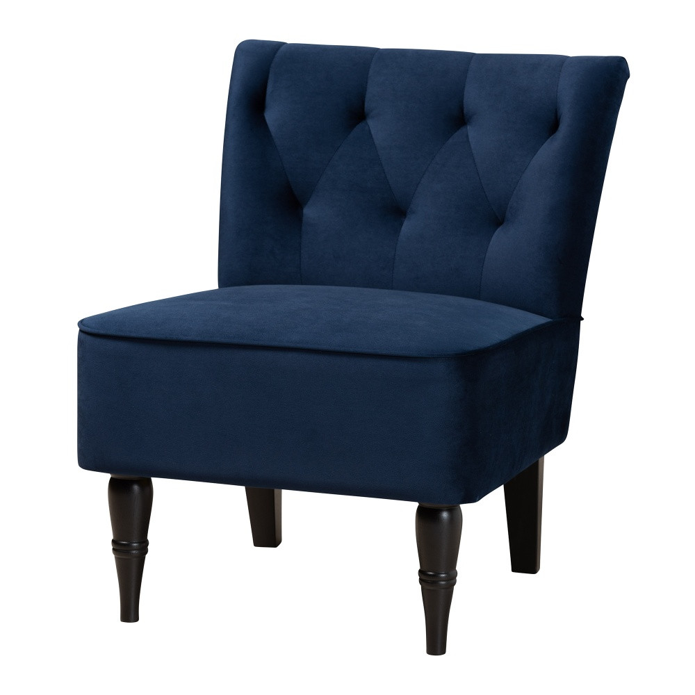 WHOLESALE INTERIORS, INC. 2721-11686 Baxton Studio Harmon Accent Chair, Navy Blue/Black