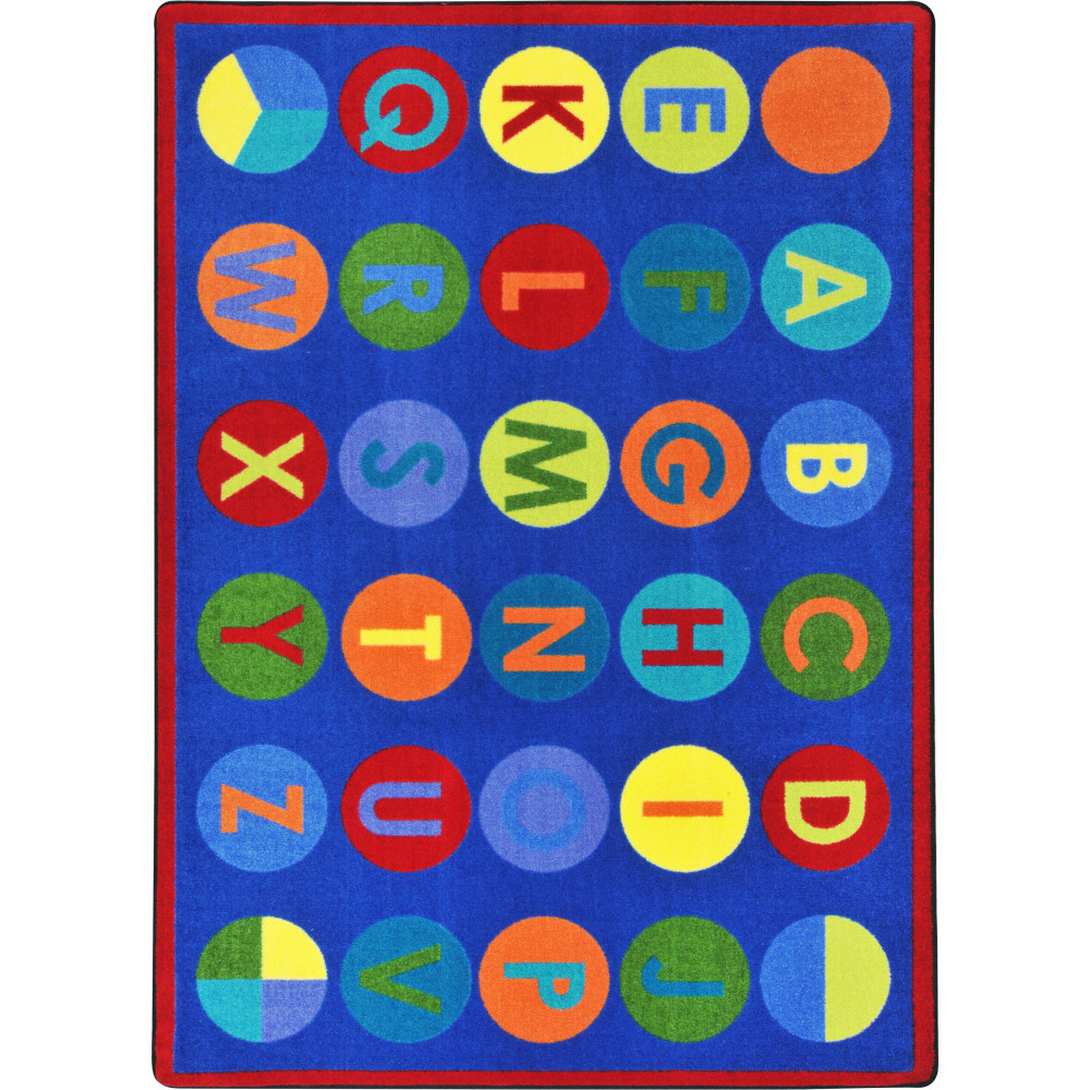 MILLIKEN & COMPANY Joy Carpets 1801C-01  Kids Essentials Rectangle Area Rug, Alpha-Dots, 5-1/3ft x 7-33/50ft, Multicolor