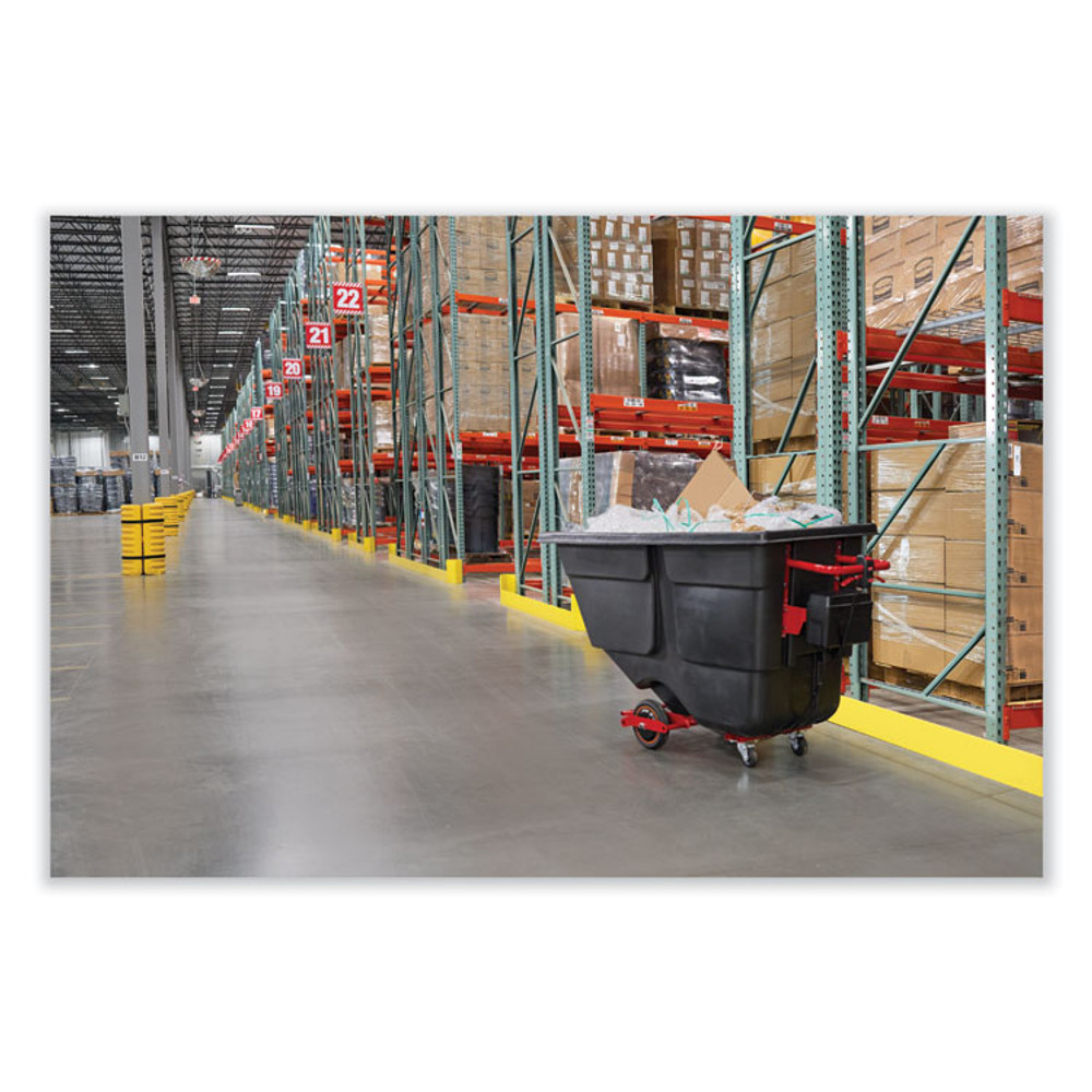 RUBBERMAID COMMERCIAL PROD. 2173662 1 cu yd Motorized Roto Tilt Truck, 1,000 lb Capacity, Black