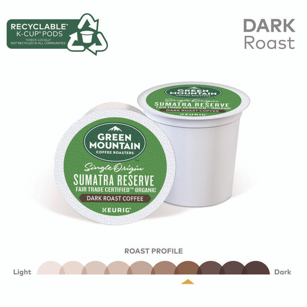 KEURIG DR PEPPER Green Mountain Coffee® 4060CT Fair Trade Organic Sumatran Extra Bold Coffee K-Cups, 96/Carton