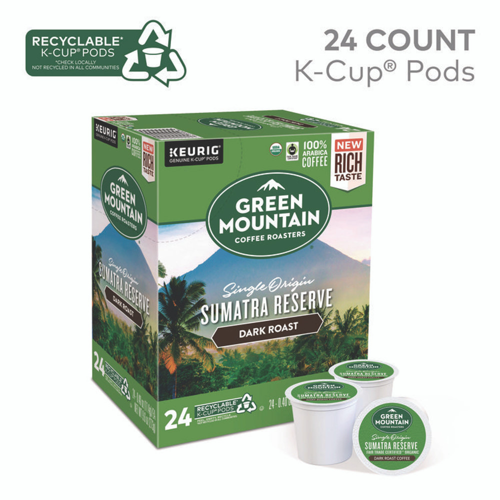 KEURIG DR PEPPER Green Mountain Coffee® 4060CT Fair Trade Organic Sumatran Extra Bold Coffee K-Cups, 96/Carton