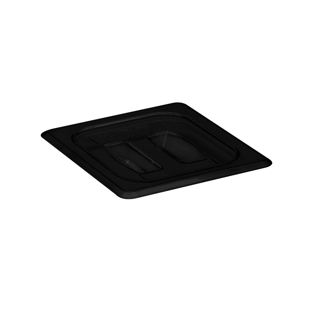 Help prevent cross contamination in your facility by covering food with Cambro Camwear 1/6 Food Pan Lids With Handles. Each lid can withstand high temperatures for use on warming tables.  Compatible with Cambro food pans (sold separately).  Made from break-resistant Camwear polycarbonate.  Stain- and odor-resistant.  Handle allows for quick removal.  Withstands temperatures from -40 deg.F to 210 deg.F.  Dishwasher safe.  NSF listed.