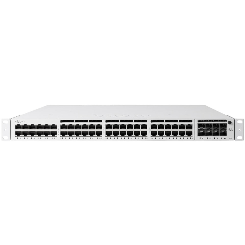 CISCO Meraki MS390-48P-HW  48-port Gbe PoE+ Switch - 48 Ports - Manageable - 3 Layer Supported - Modular - 715 W Power Consumption - Twisted Pair, Optical Fiber - 1U High - Rack-mountable - Lifetime Limited Warranty