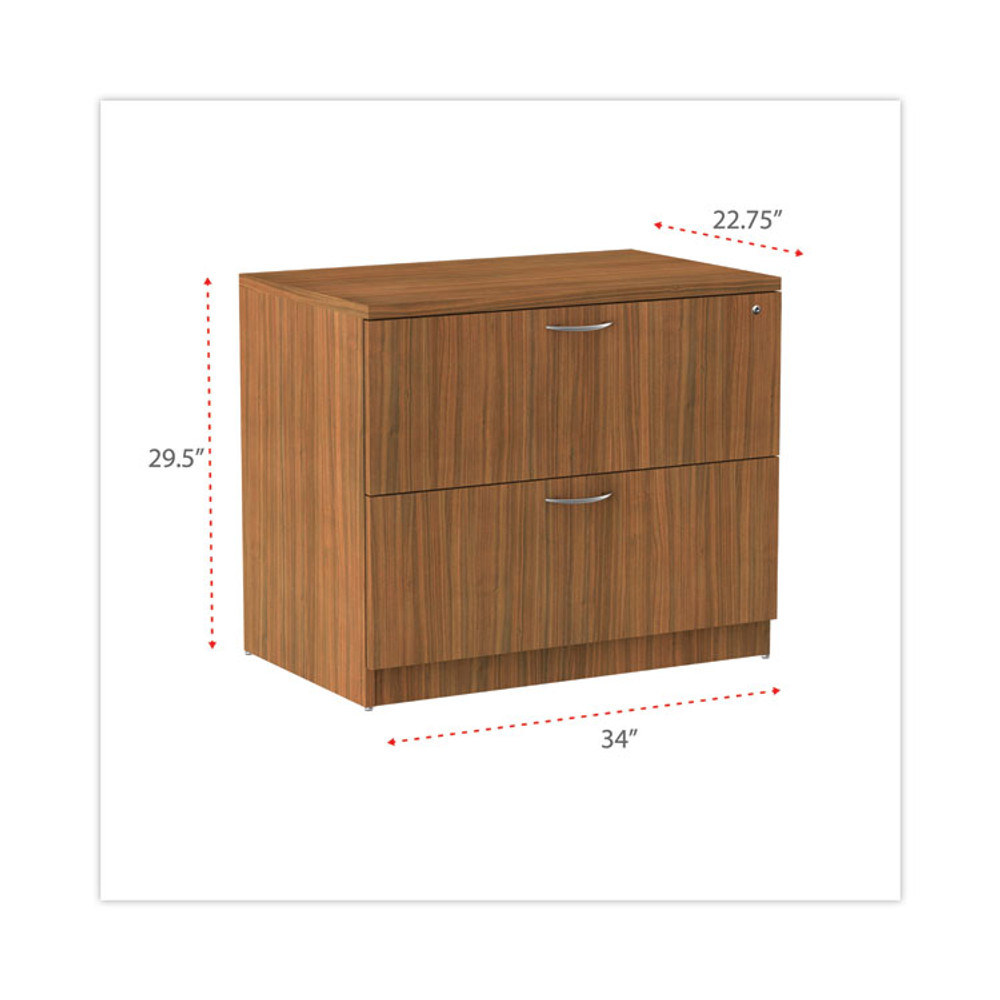 ALERA VA513622WA Alera Valencia Series Lateral File, 2 Legal/Letter-Size File Drawers, Modern Walnut, 34" x 22.75" x 29.5"
