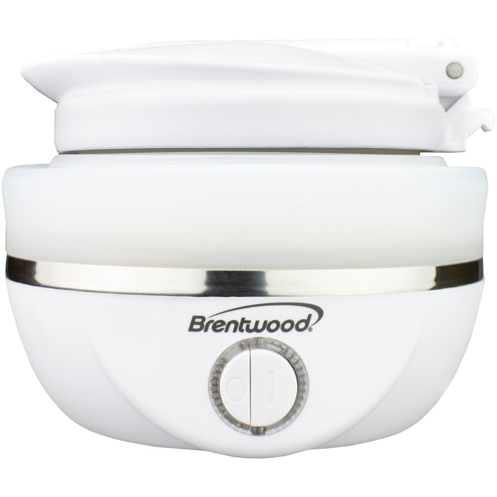 BRENTWOOD APPLIANCES, INC. KT-1508W Brentwood KT-1508W Dual-Voltage 0.8 L Stainless-Steel Collapsible Travel Kettle, White