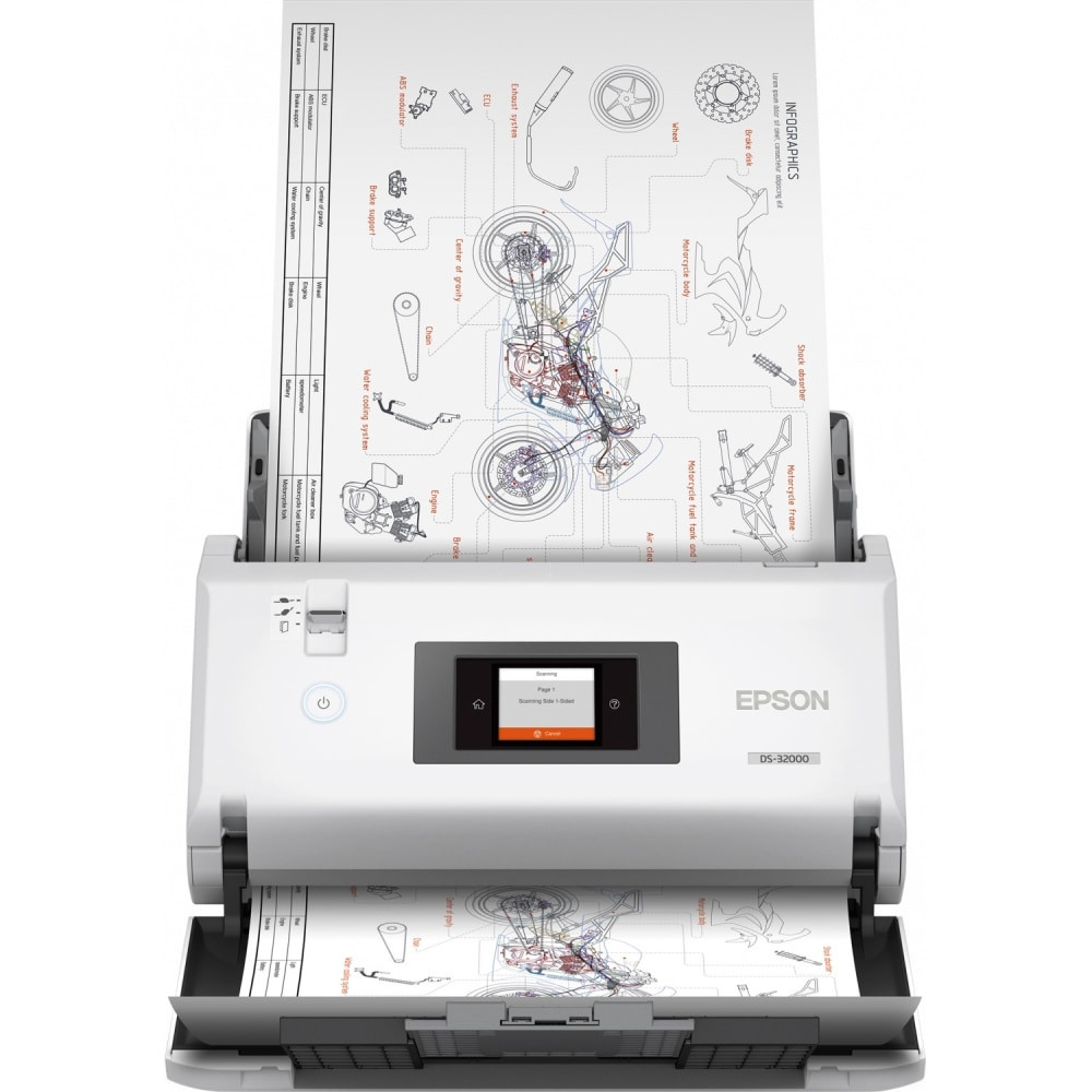 30-bit of color depth helps scan images with a wide color range  Large format scanner - Helps improve access to and management of all your large files