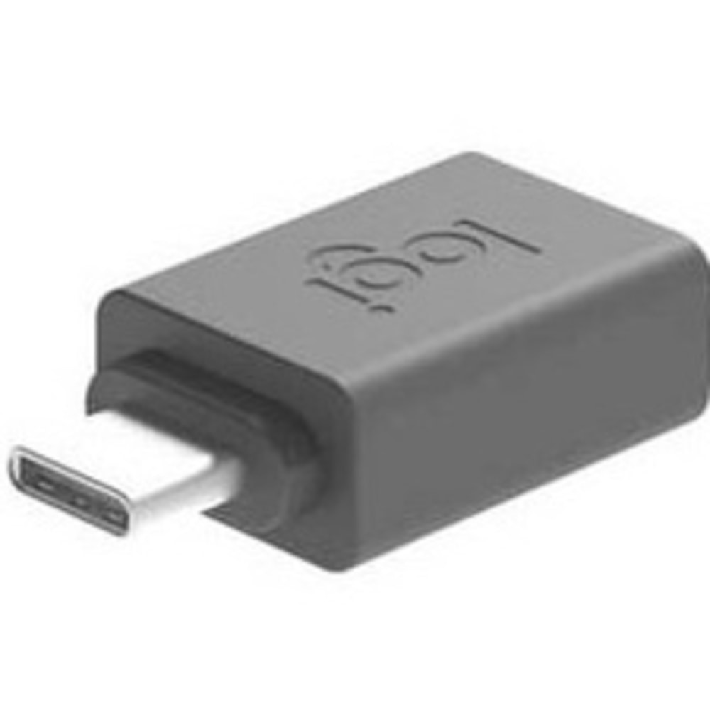 LOGITECH 956-000028  LOGI USB-C TO A Adaptor - 1 Pack - 1 x 24-pin Type C USB Male - 1 x 9-pin Type A USB 2.0 USB Female - Black