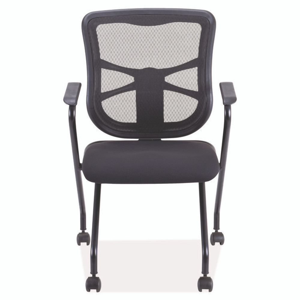 ALERA EL4914 Alera Elusion Mesh Nesting Chairs with Padded Arms, Supports Up to 275 lb, 18.11" Seat Height, Black, 2/Carton