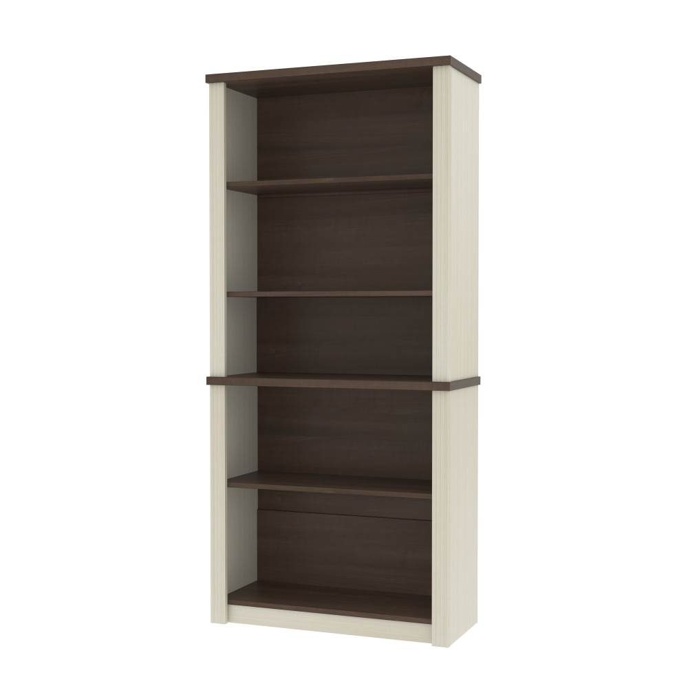 BESTAR INC. 99700-1152 Bestar Prestige + 67inH Bookcase, White Chocolate/Antigua