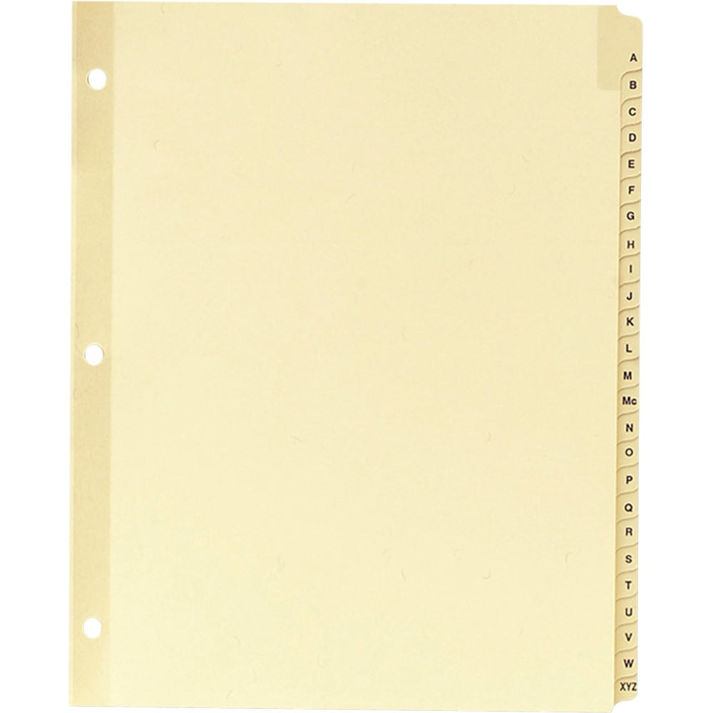 SP RICHARDS Sparco 01806  A-Z Clear Plastic Index Dividers, 8 1/2in x 11in, A-Z, Buff