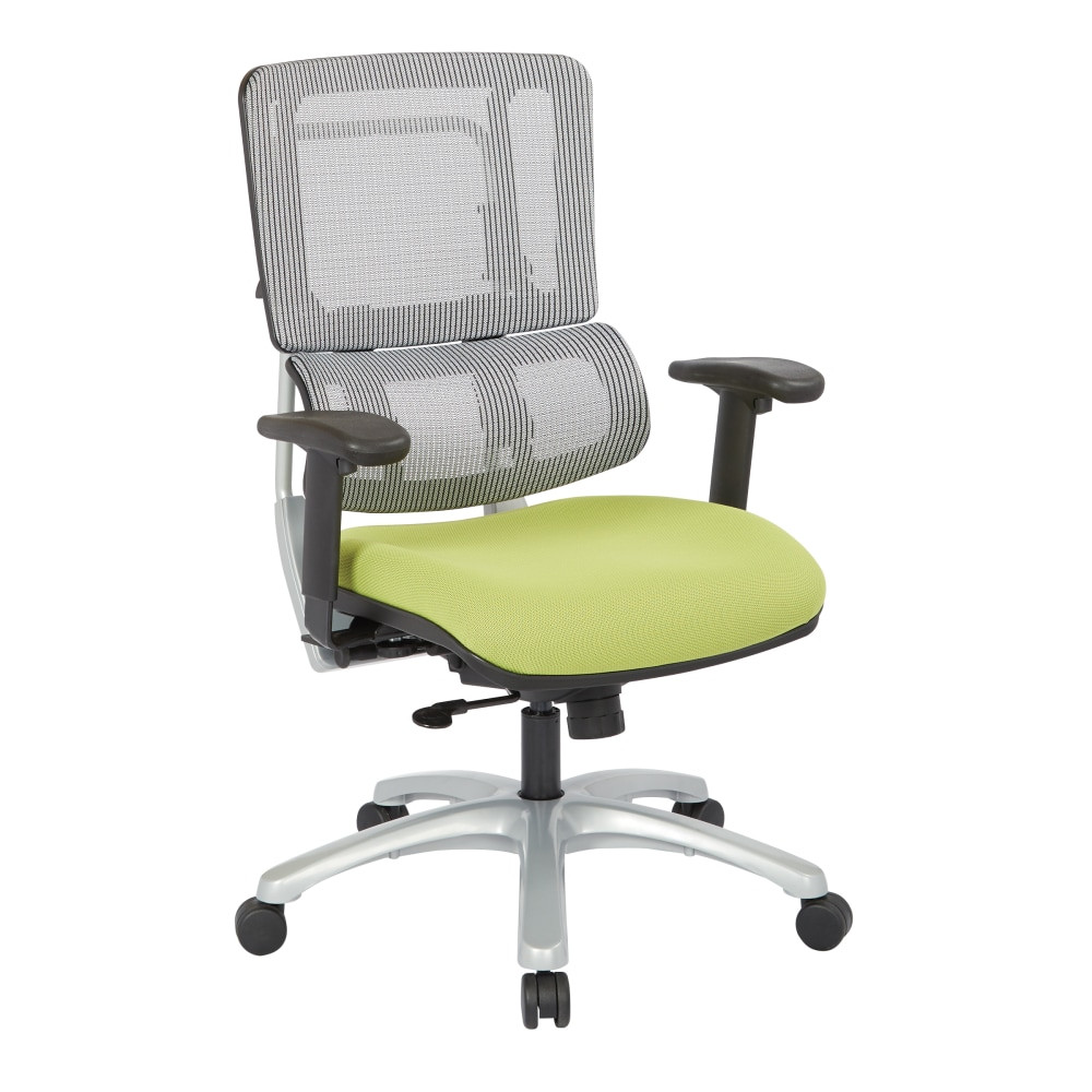 OFFICE STAR PRODUCTS 99666S-5879 Pro-Line II Pro X996 Vertical Mesh High-Back Chair, Gray/Olive/Silver