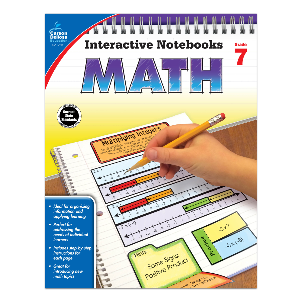 CARSON-DELLOSA PUBLISHING LLC 104911 Carson-Dellosa Interactive Notebook For Math, Grade 7 CARSON-DELLOSA PUBLISHING LLC 104911 Carson-Dellosa Interactive Notebook For Math, Grade 7